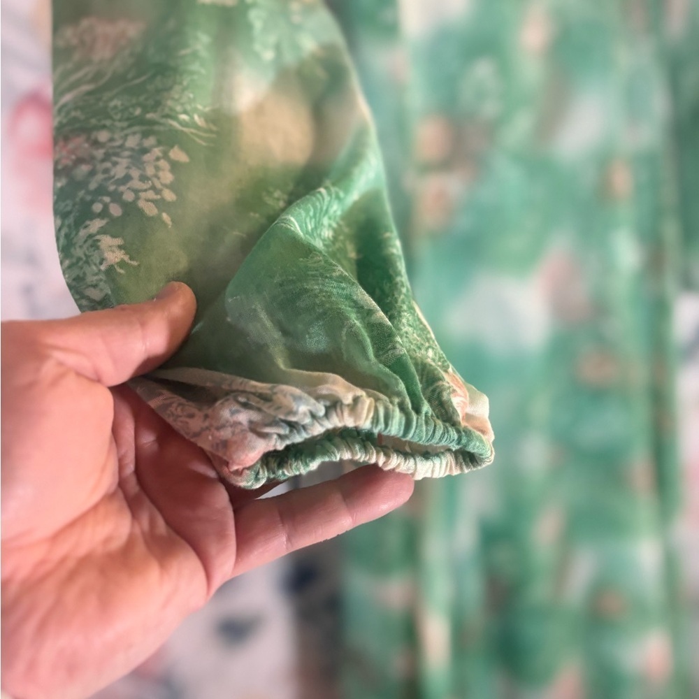 Vintage Floral Green Dress - Picture 5 of 11